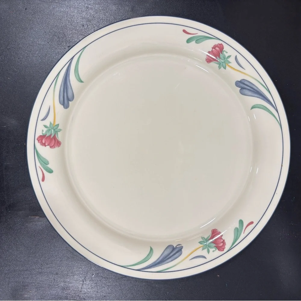 Lenox Chinastone Poppies on Blue 5 Piece Place Setting with Floral Design - Picture 3 of 12